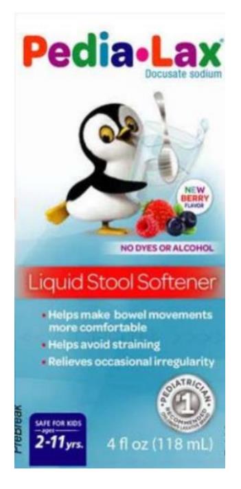 Pedia-Lax
Docusate sodium 
Liquid Stool Softener
4 fl oz (118 mL)
