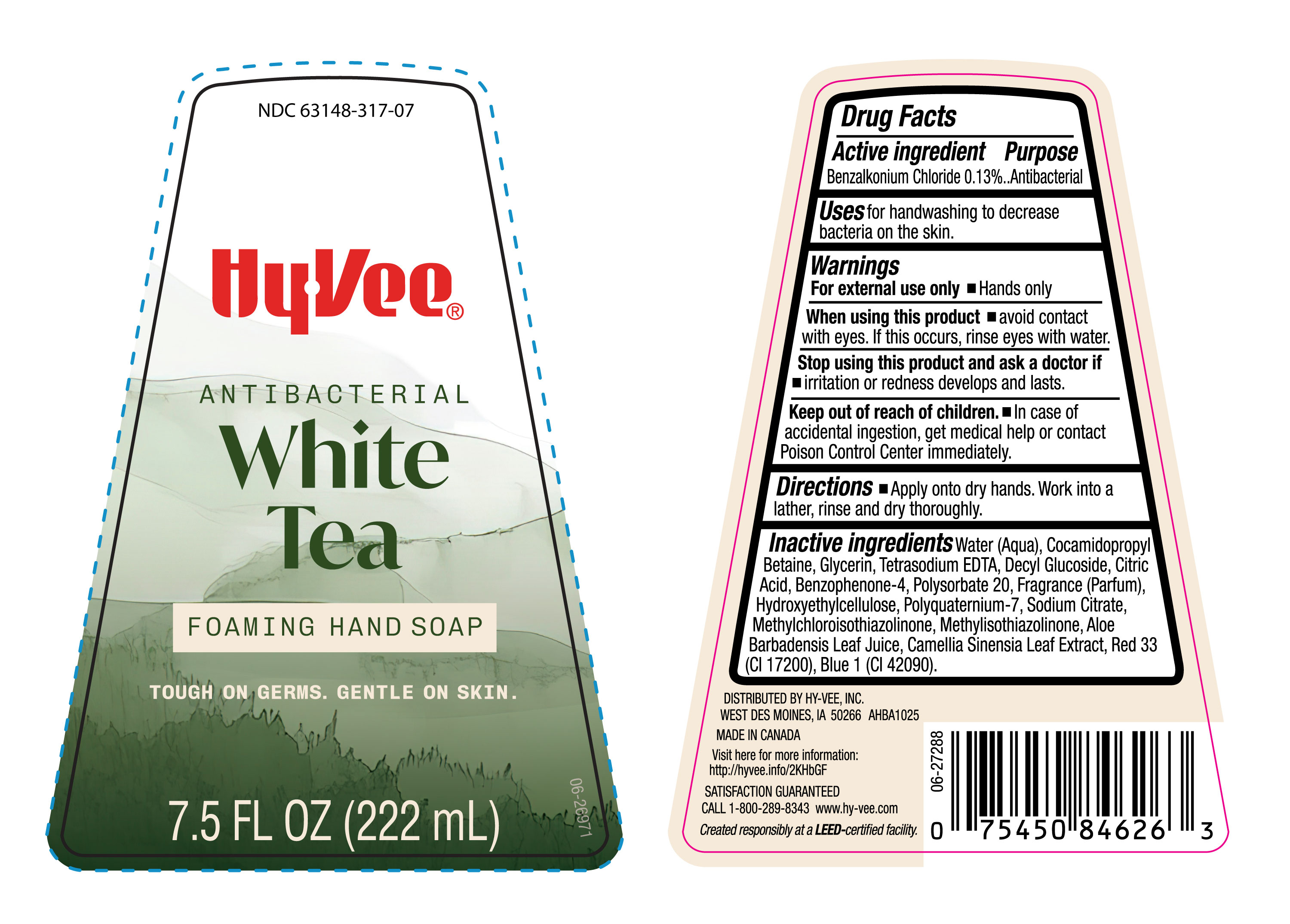 HYVEE WHT TEA ABAC 6X7.5OZ FHSOAP