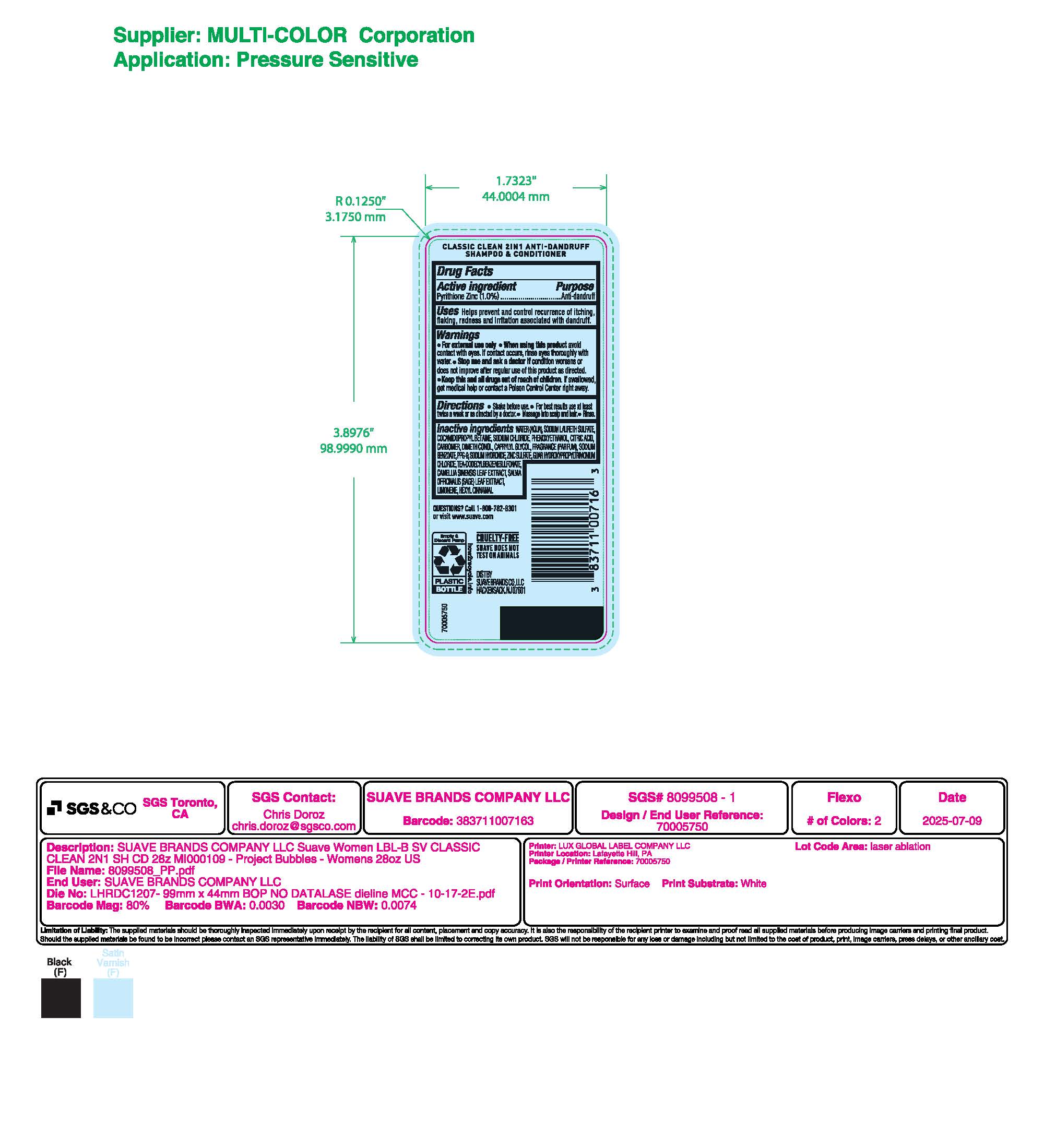 28 oz Classic Clean 2in1 AD Back Label