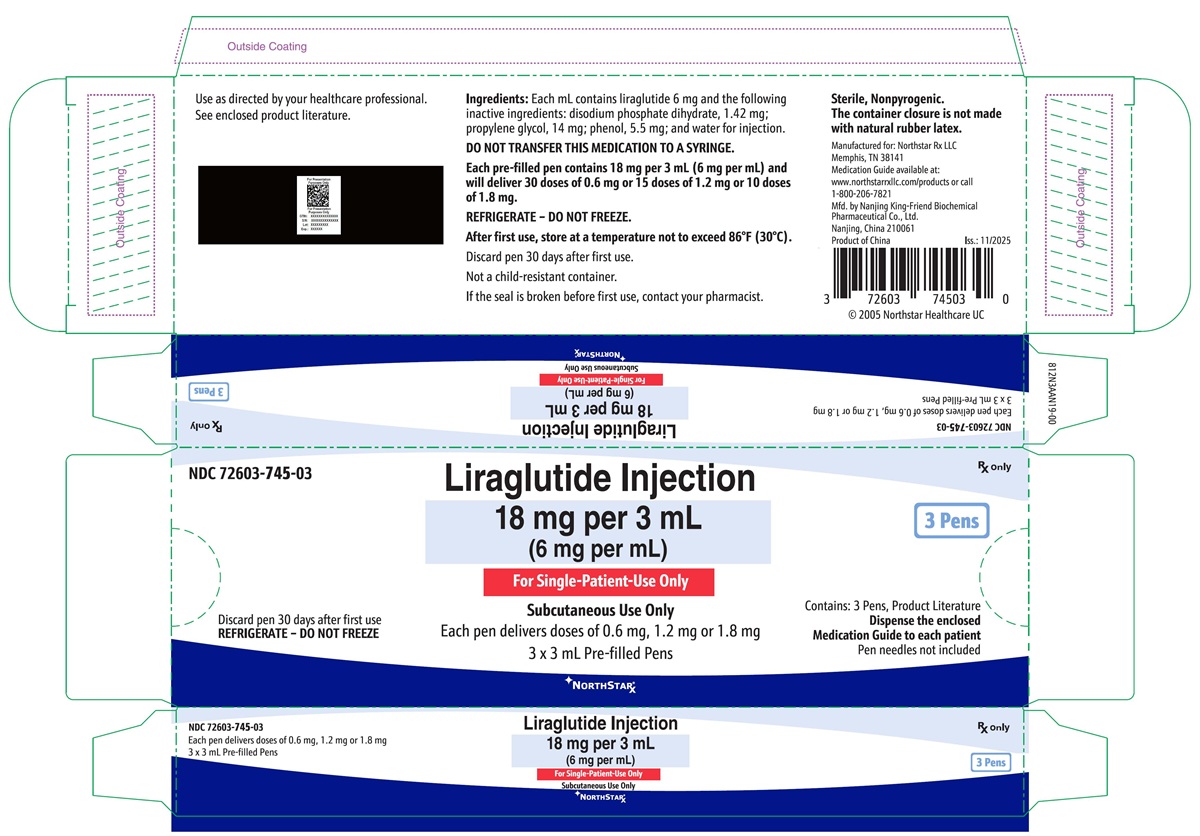 PRINCIPAL DISPLAY PANEL – Liraglutide Injection 18 mg per 3 mL 3-Pack Carton