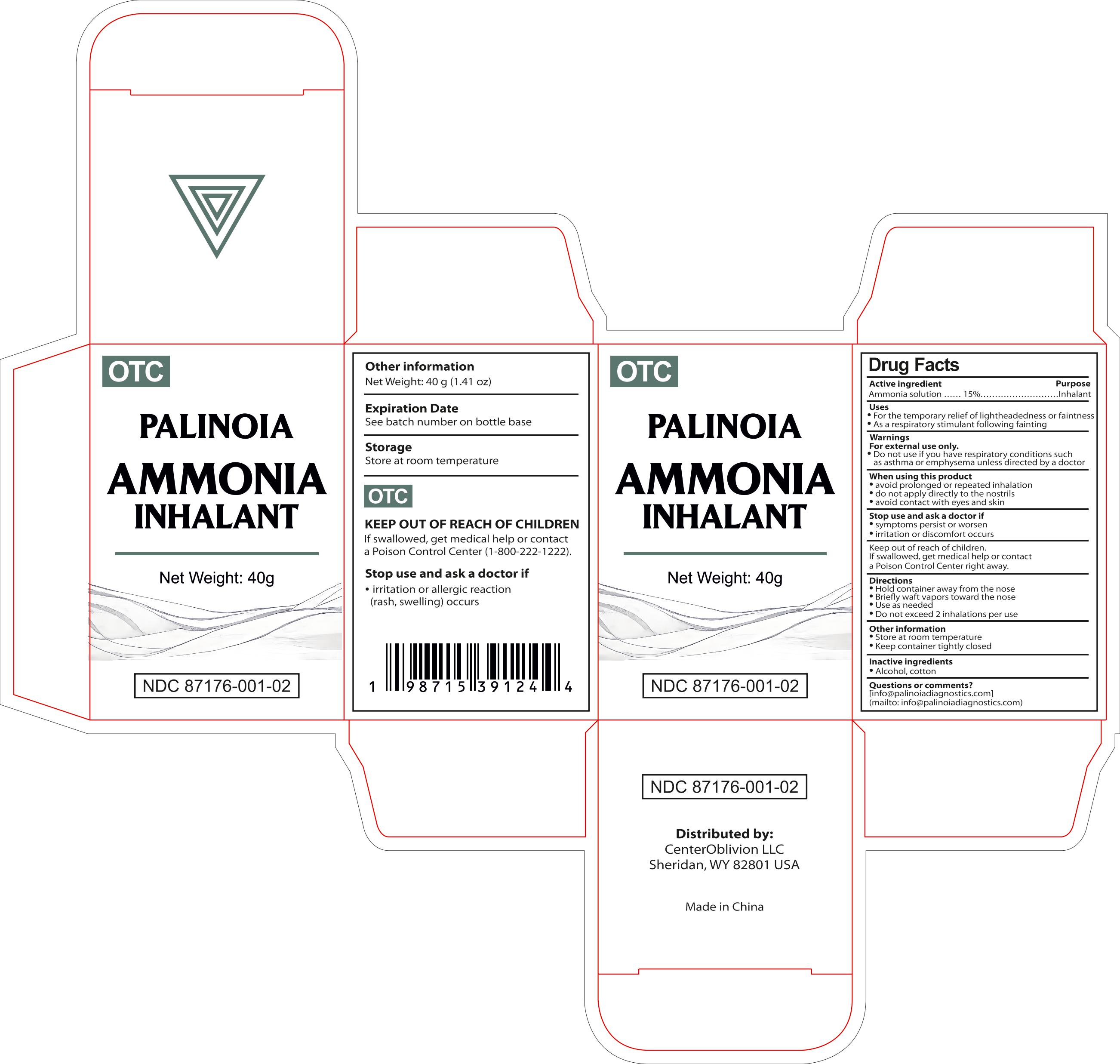 Palinoia Smelling Salts Packaging