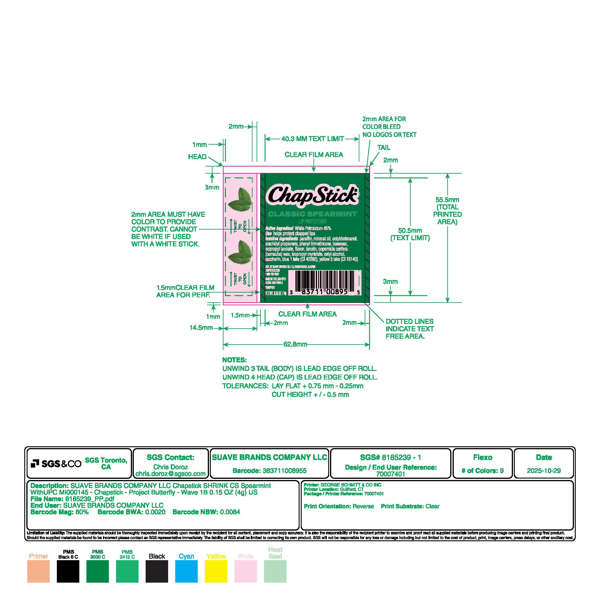 Spearmint Primary UPC 383711008955