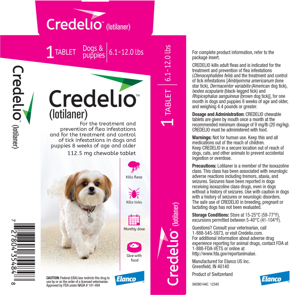 Principal Display Panel - Credelio 112.5 mg 1 Tab Carton Label
