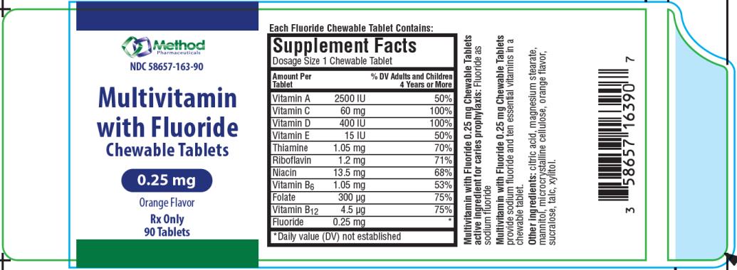 PRINCIPAL DISPLAY PANEL 
NDC: <a href=/NDC/58657-163-90>58657-163-90</a>
Multivitamin
with Fluoride
Chewable Tablets
0.25 mg
Orange Flavor 
Rx Only
90 Tablets 
