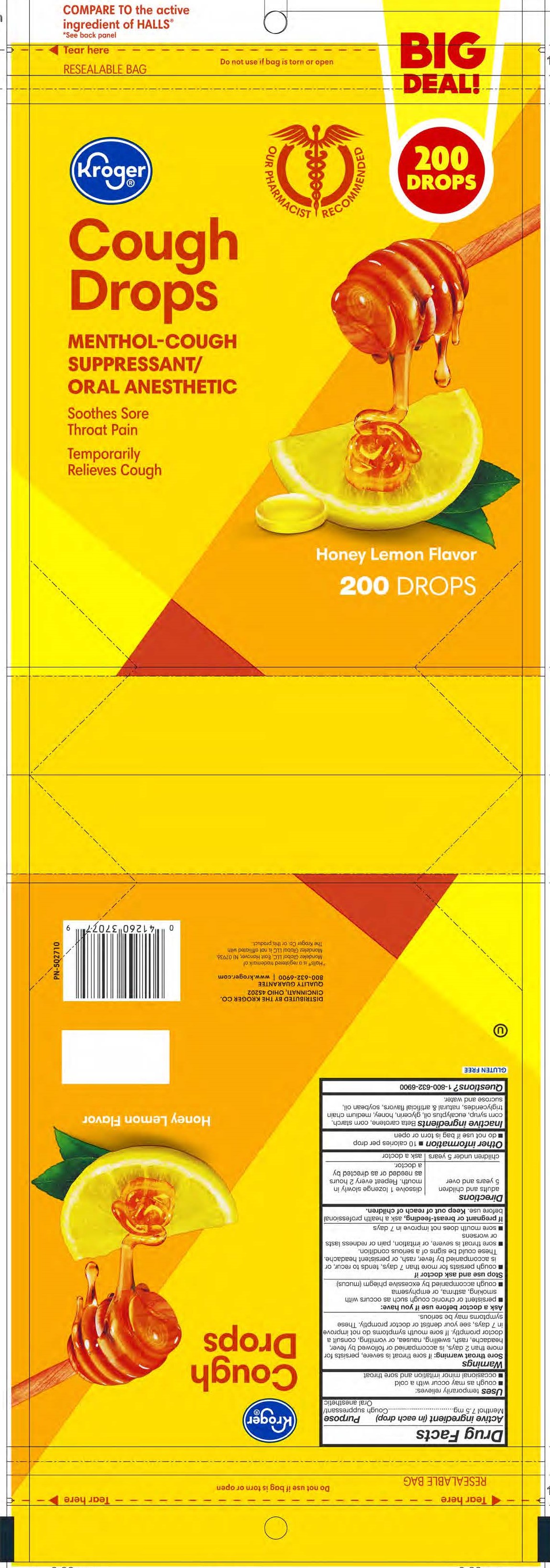 Kroger Honey Lemon 200ct Cough Drops