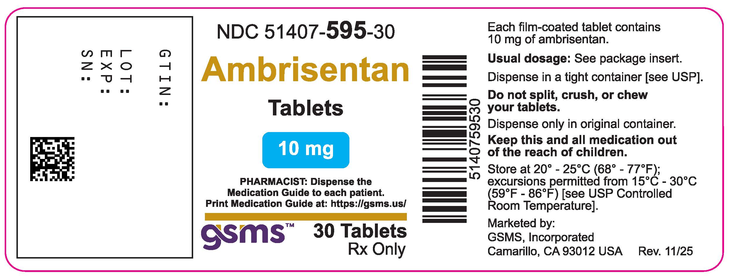 Mock - 51407-595-30LB - Ambrisentan - 10 mg 30 ct - Rev. 1125.jpg