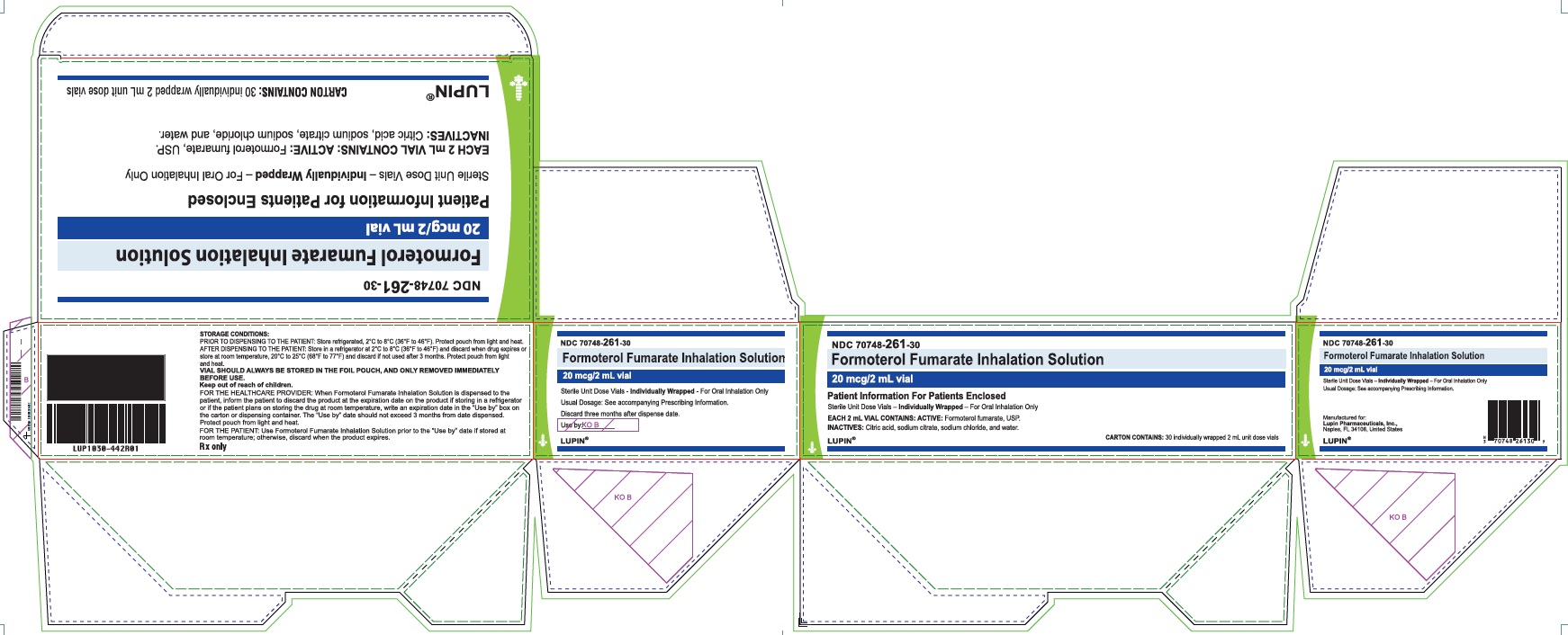 Formoterol Fumarate Inhalation Solution
20 mcg/2 mL Vial
NDC: <a href=/NDC/70748-261-30>70748-261-30</a> 
Carton contains: 30 individual wrapped 2 mL unit dose vials