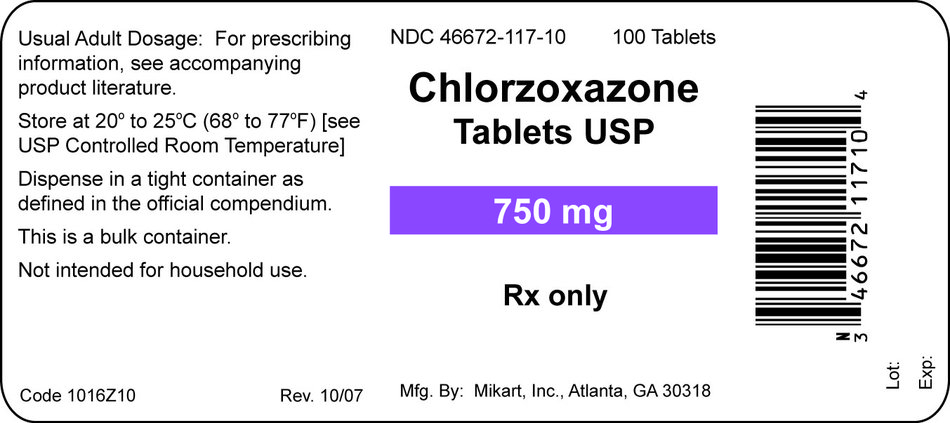 750mg 100's container label