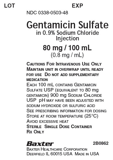 Gentamicin Representative Carton Label  NDC: <a href=/NDC/0338-0503-48>0338-0503-48</a>