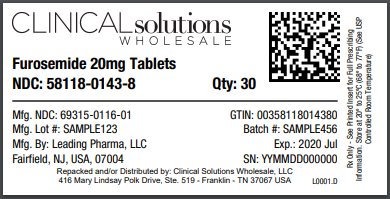 Furosemide 20mg tablets 30 count blister card