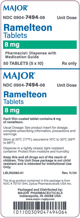 8mg carton label