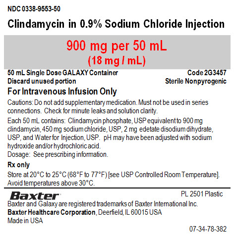 Clindamycin in Sodium Chloride Representative Container Label NDC: <a href=/NDC/0338-9553-50>0338-9553-50</a>