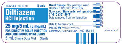 Diltiazem HCl Injection 25 mg/5 mL (5 mg/mL) 5 mL Single Dose Vial