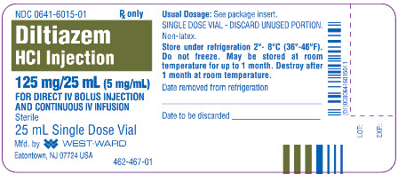 Diltiazem HCl Injection 125 mg/25 mL (5 mg/mL) 25 mL Single Dose Vial