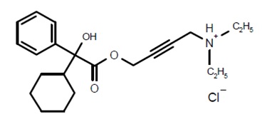 This is an image of the structural formula for Oxybutynin Chloride.