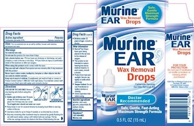 PRINCIPAL DISPLAY PANEL
Murine Ear Wax Removal Drops
Carbamide Peroxide / Ear Wax Removal Aid
0.5 FL OZ (15 mL)
