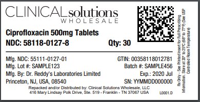 Ciprofloxacin 500mg tablets 30 count blister card