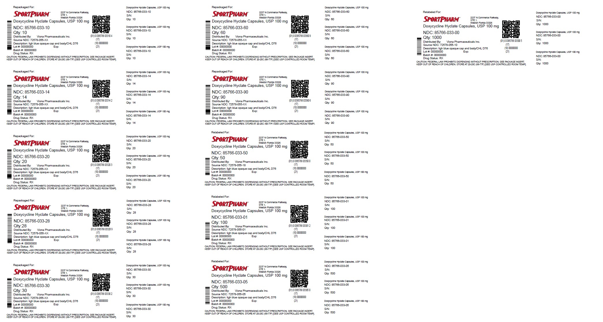 Doxycycline hyclate capsules