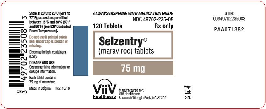 Selzentry 75 mg 120 count label
