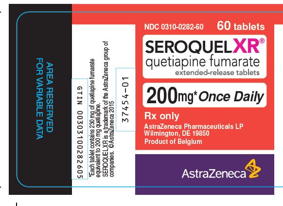 Seroquel XR 200 mg bottle label