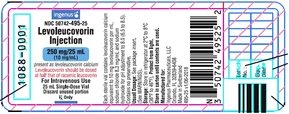 Levoleucovorin Injection, 250 mg/ 25 mL - Vial Label