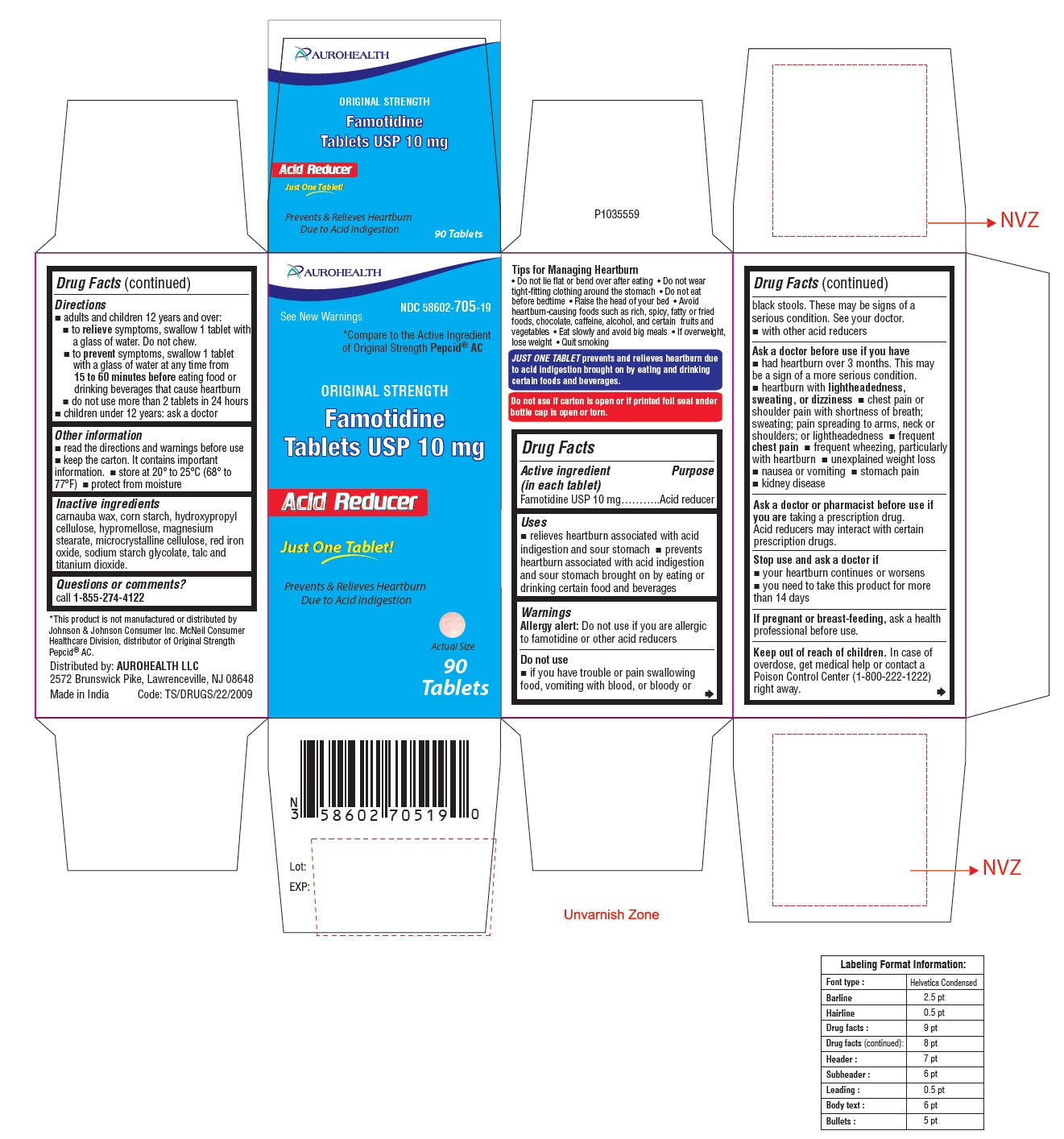 Famotidine by CHATTEM, INC. / Aurohealth LLC / Aurobindo Pharma Limited