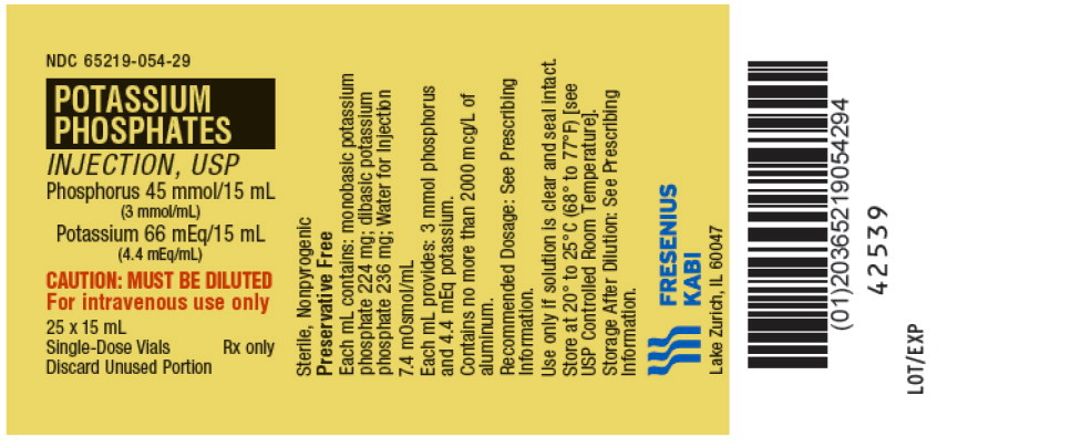 PACKAGE LABEL - PRINCIPAL DISPLAY – Potassium Phosphates Inj, USP 15 mL Tray Label
