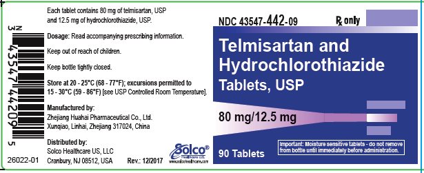 Telmisartan and Hydrochlorothiazide Tablets  80 mg/12.5 mg - 90 tablets