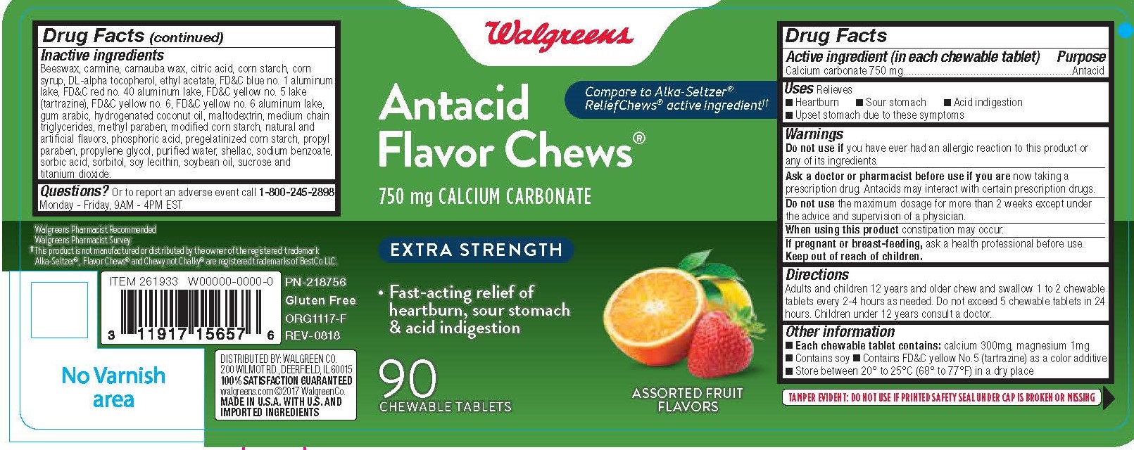 Walgreen Antacid Flavor Chews 90ct