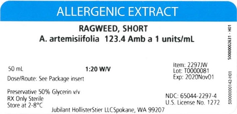 Standardized Short Ragweed 50 mL, 1:20 w/v Vial Label