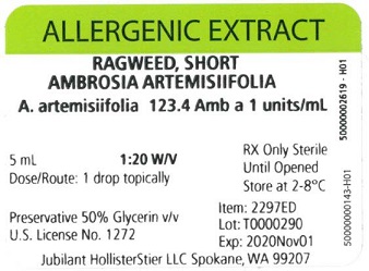 Standardized Short Ragweed 5 mL, 1:20 w/v Vial Label