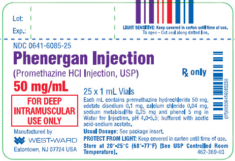 Phenergan Injection (Promethazine HCI Inj., USP), 50 mg/mL, 25 x 1 mL Vials