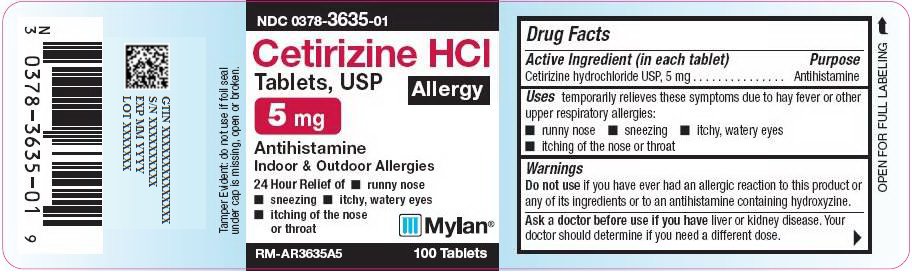 Cetirizine HCl Tablets, USP 5 mg Carton Label 