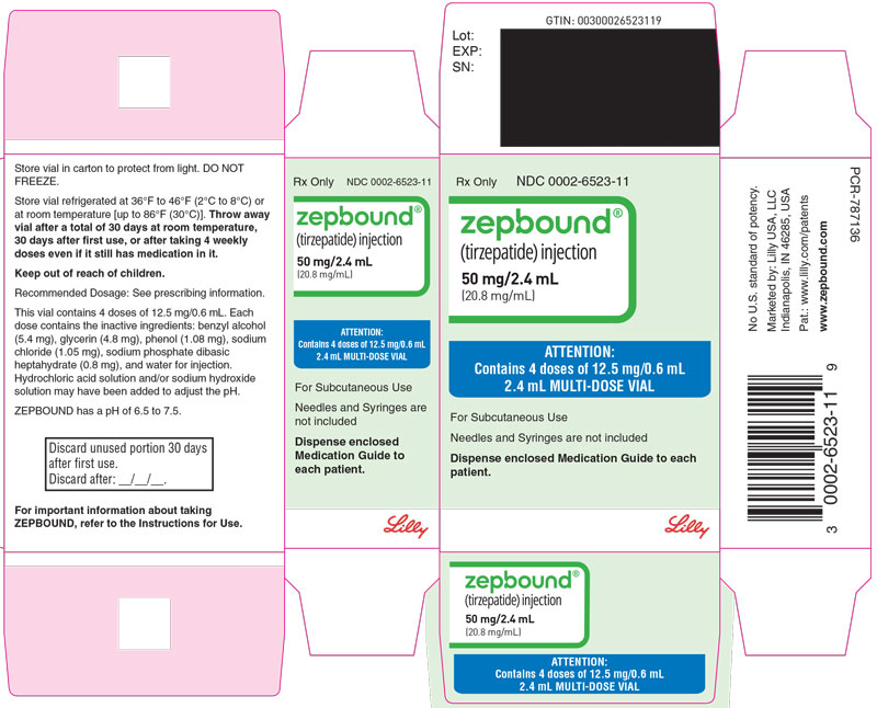 PACKAGE LABEL - Zepbound Multi-Dose Vial - 12.5 mg/0.6 mL Dose (50 mg/2.4 mL [20.8 mg/mL])

