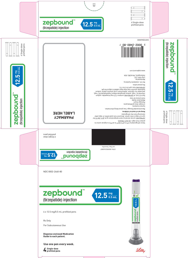 PACKAGE LABEL - Zepbound, 12.5 mg/0.5 mL, Carton, 4 Single-Dose Pens
