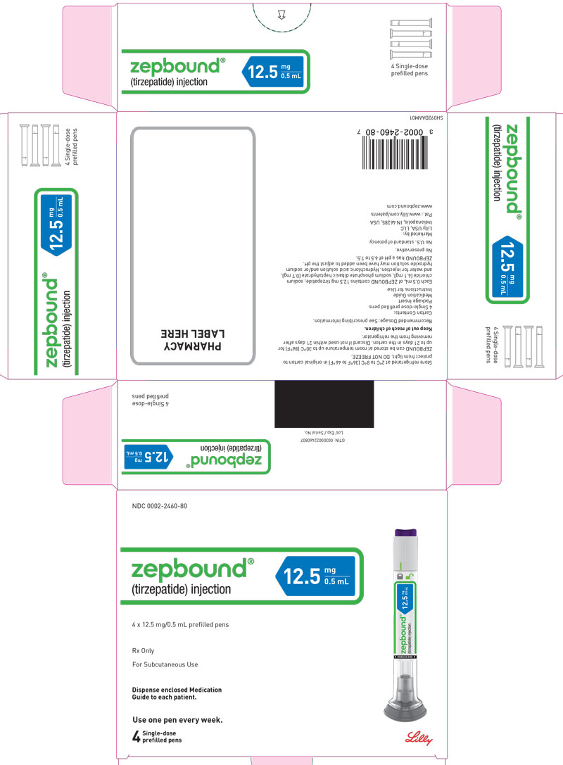 PACKAGE LABEL - Zepbound, 12.5 mg/0.5 mL, Carton, 4 Single-Dose Pens
