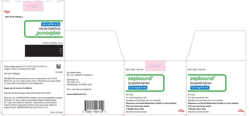 PACKAGE LABEL - Zepbound, 12.5 mg/0.5 mL, 4 count Single-dose Vials
