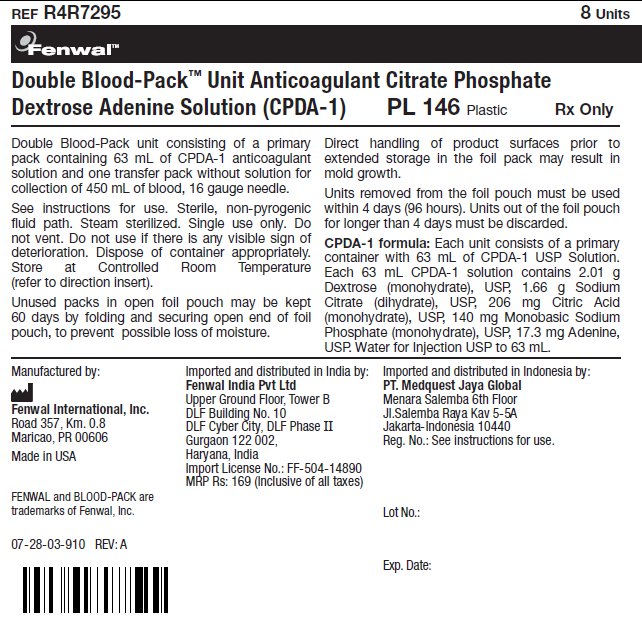 Double Blood-Pack™ Unit Anticoagulant Citrate Phosphate Dextrose Adenine Solution (CPDA-1) label