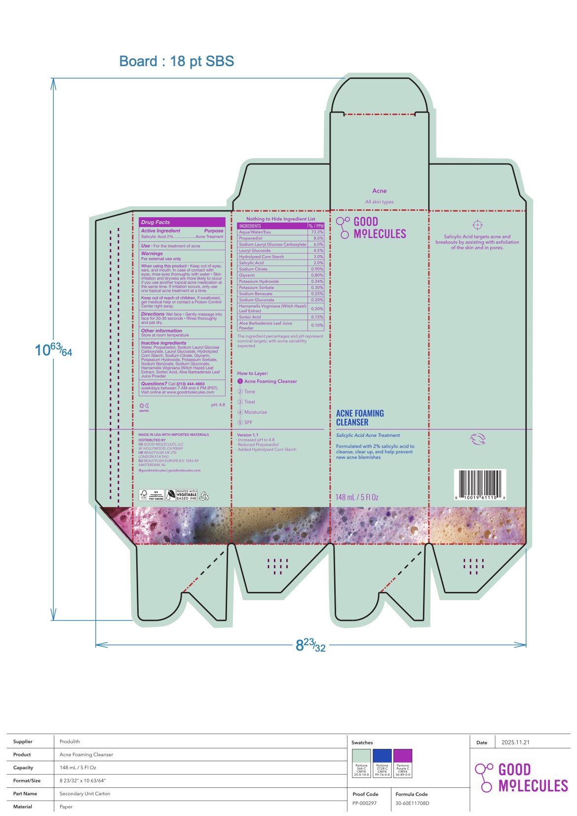Good Molecules Acne Foaming Cleanser 148 mL Secondary Label
