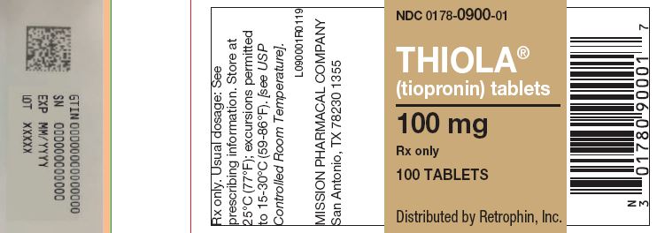 Thiola Label NDC: <a href=/NDC/0178-0900-01>0178-0900-01</a>