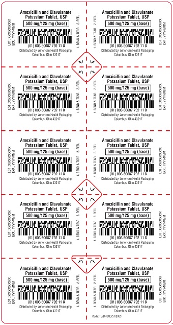 500 mg/125 mg Amoxicillin and Clavulanate Potassium Tablet Blister