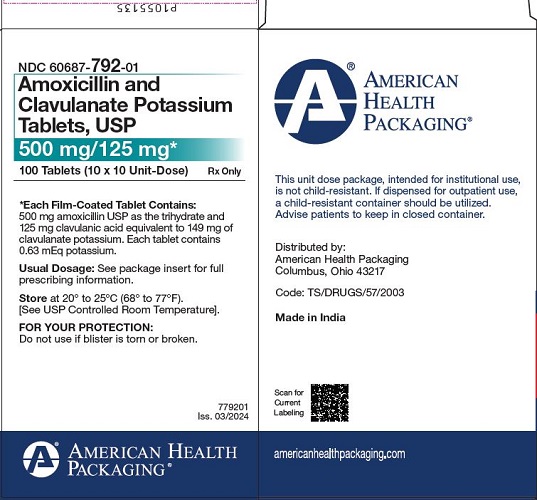 500 mg/125 mg Amoxicillin and Clavulanate Potassium Tablets Carton