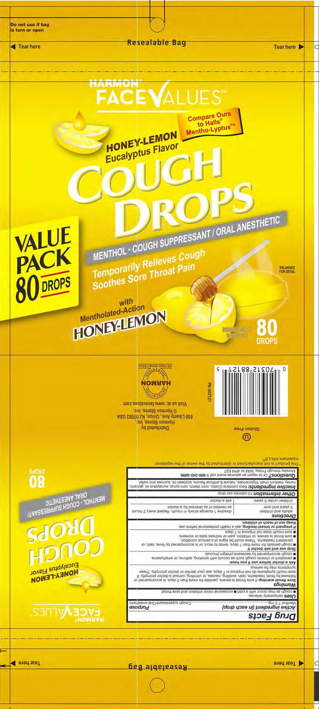 Harmon Honey Lemon 80ct cough drops