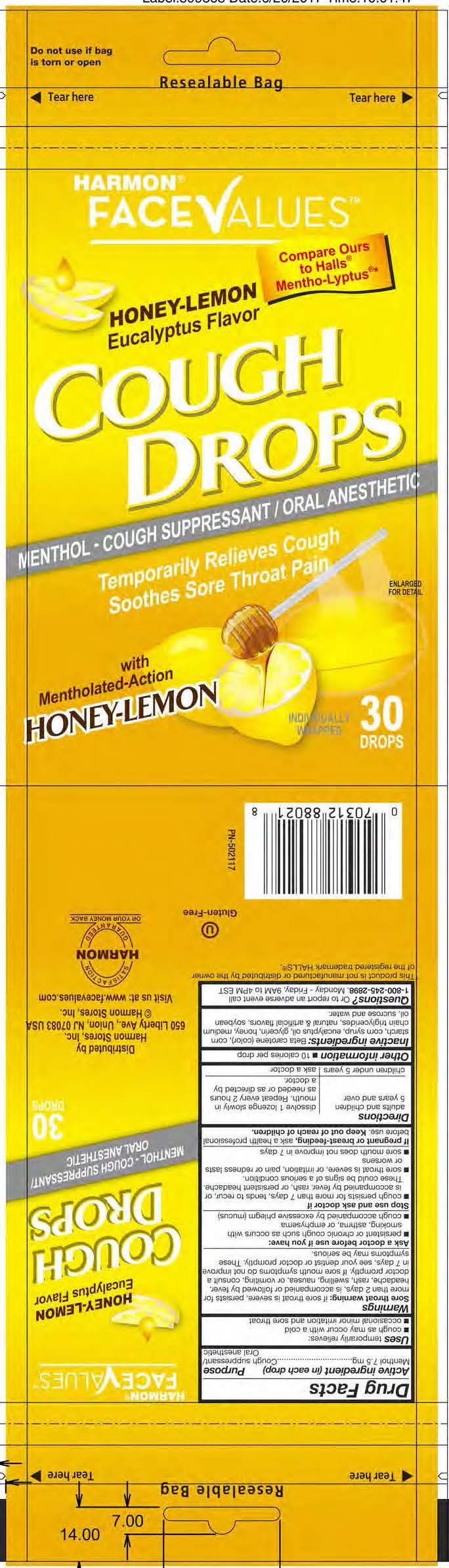 Harmon Honey Lemon 30ct Cough Drops