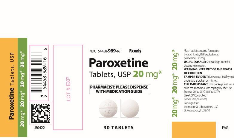 Paroxetine Tablets USP 30 mg Bottle Label