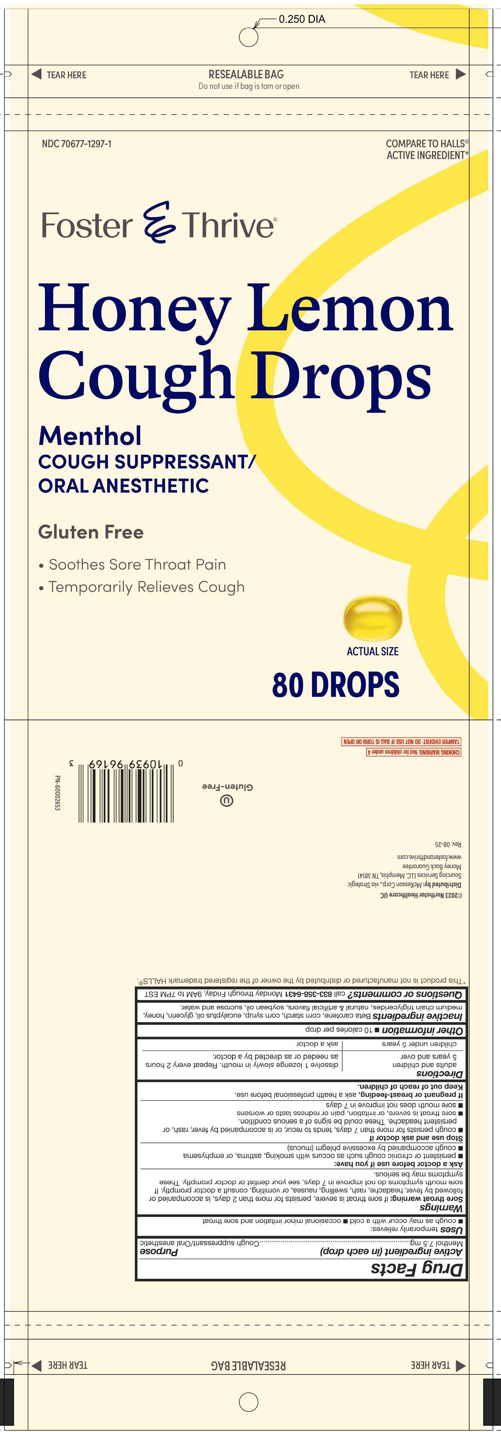 Foster and Thrive Honey Lemon 80ct Cough Drops