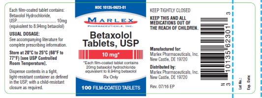 PRINCIPAL DISPLAY PANEL
NDC: <a href=/NDC/10135-0623-0>10135-0623-0</a>1
Marlex
Betaxolol
Tablets, USP
10 mg
100 film coated Tablets
Rx Only

