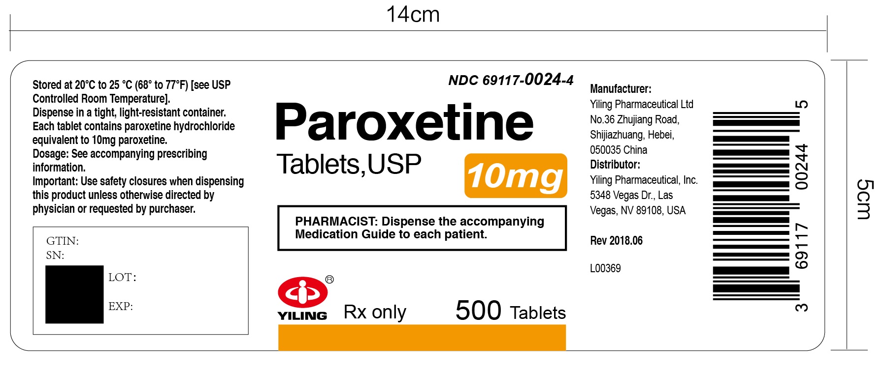 paroxetine-10mg 500s