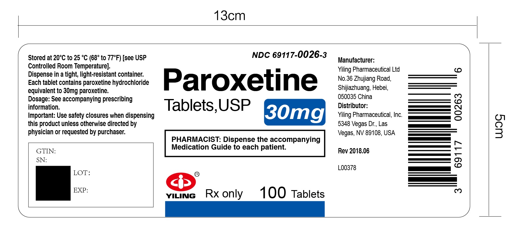 paroxetine-30mg 100s