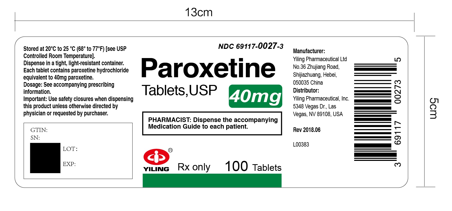 paroxetine-40mg 100s